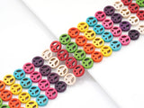 12mm Multicolor Howlite Peace Sign Beads, Sku#U1445