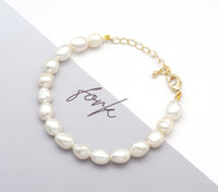 Freshwater Pearl Choker Necklace and Bracelet, Sku#EF250