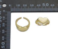 Gold Plain Heart Adjustable Ring, Sku#LX176