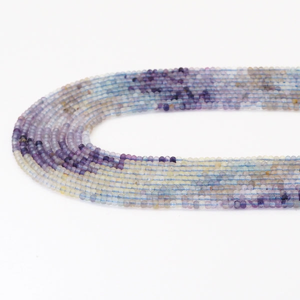 2x3mm Multicolor Fluorite Faceted Rondelle Beads, Sku#U1703