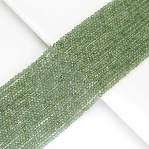 Genuine Green Apatite Faceted Rondelle Beads, Sku#U1685