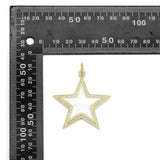 Big CZ White Enamel Star Pendant, Sku#ML71