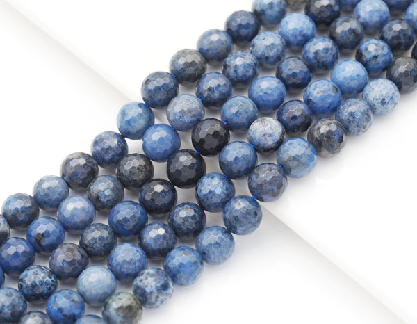 Genuine Quality Dumortierite Round Faceted Beads, 6mm/8mm/10mm, Sku#U1447