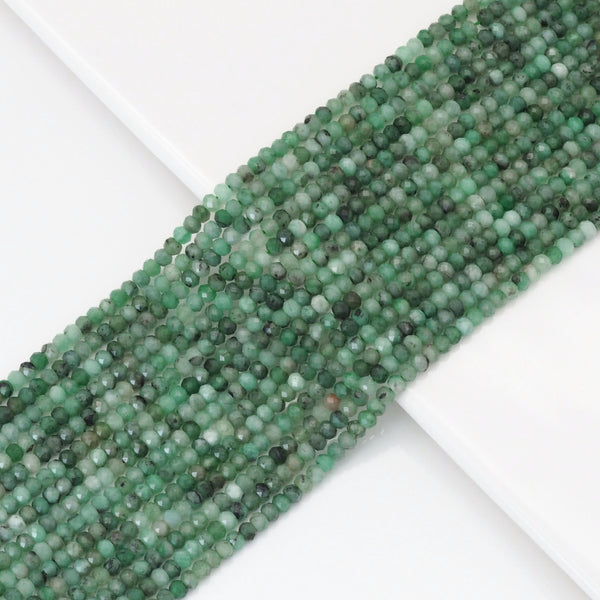 Genuine Emerald Faceted Rondelle Beads, Sku#U1694
