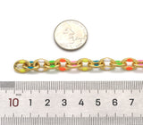 Gold Enamel Oval Link Chain/Necklace,sku#HX04