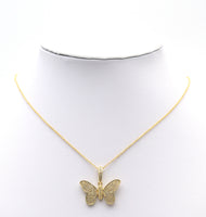 Gold Micro Pave CZ Butterfly Charm, Sku#F1520