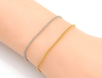 Gold Silver Thin Dainty curb cuban Chain necklace, sku#EF259
