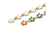 Gold Dainty Enamel Flower Chain by Yard/Necklace,sku#LS12