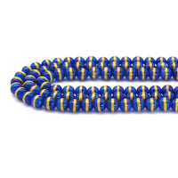 Blue Agate with Golden Line Beads, Sku#U1746