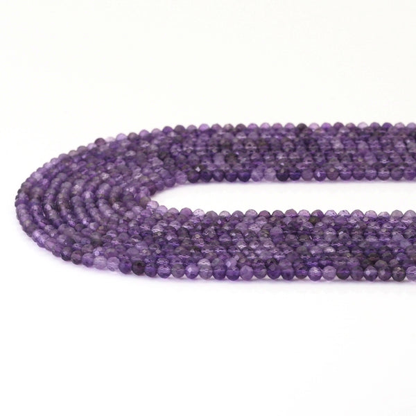 Genuine Amethyst Round Faceted Beads, Sku#U1707