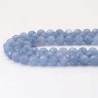 Genuine Round Faceted Aquamarine, 6mm/8mm/10mm, Sku#U1637