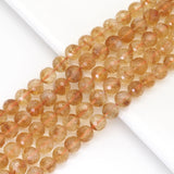 Genuine Quality Citrine Round Faceted Beads, Sku#U1655