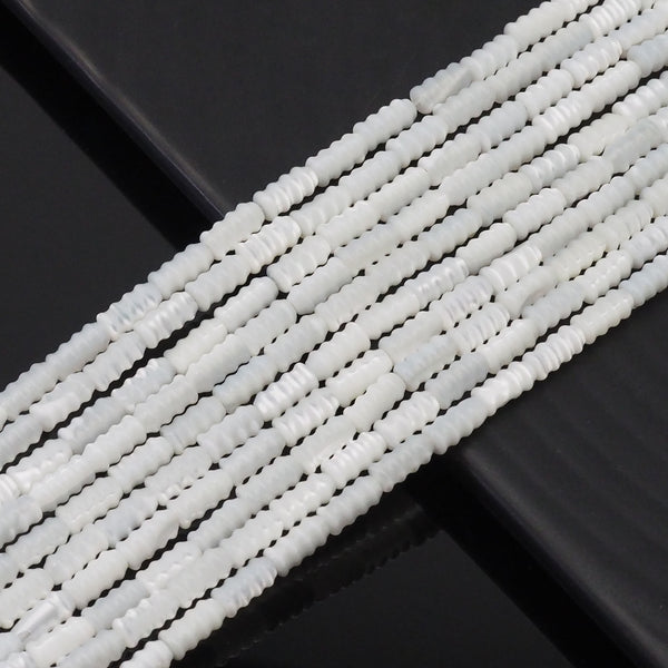 White Mother of Pearl Screw Beads, 4x8mm, Sku#T170