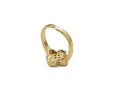 Gold Mother of Pearl Clover Adjustable Ring, Sku#X367