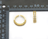 Gold Evil Eye CZ Adjustable Ring, Sku#X370