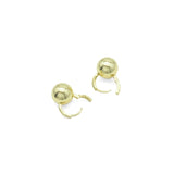 Gold Silver Plain Ball Huggie Earrings, Sku#LX419