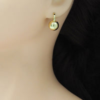 Gold Silver Plain Ball Huggie Earrings, Sku#LX419