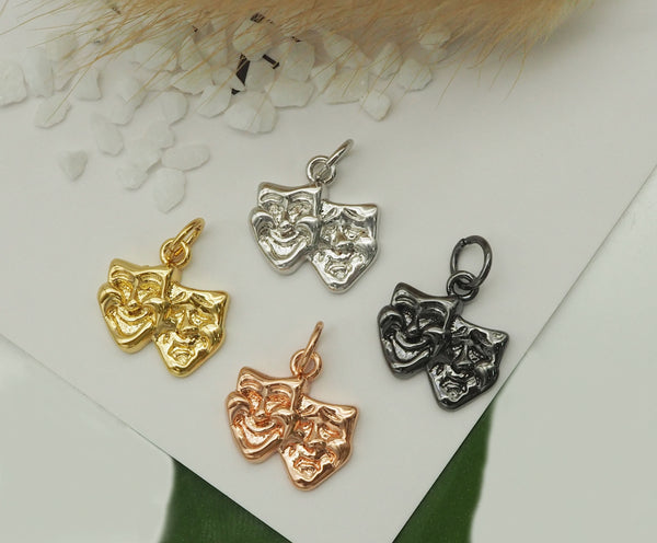 Happy and Distressed Mask Charm, Sku#Y670