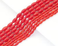 5x9mm Red Coral in Rice Shape Smooth Beads, Sku#U1453
