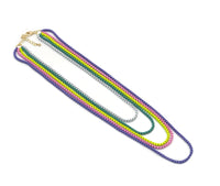 Colorful Multi Layered Enamel Box Chain Necklace, sku#EF261