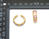 Gold Colorful Enamel Flower Adjustable Ring, Sku#LX182