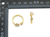 Gold Pearl Heart Dot Adjustable Ring, Sku#X372
