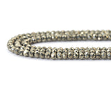 High Quality Genuine Pyrite Faceted Rondelle Beads, 2x3mm, Sku#UA300