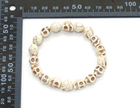 White Turquose Skull Stretch Bracelet, Sku#U1455
