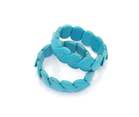Blue Turquoise Heart Stretch Adjustable Bracelate, Sku#U1458