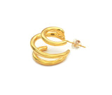 18K Gold Swirl Hoop Earrings, Sku#J381