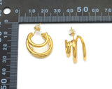 18K Gold Swirl Hoop Earrings, Sku#J381