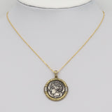 Double-Sided Antique Ancient Greek Coin Charm, Sku#Y886