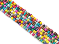 Mixed Color Glaze Rondelle Smooth Beads, 4mm, Sku#U1465