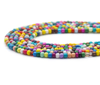 Mixed Color Glaze Rondelle Smooth Beads, 4mm, Sku#U1465
