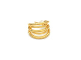 CZ Gold Swirl Hoop Earrings, Sku#J380