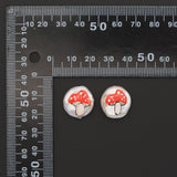 Red Mushroom On White Pearl Pendant/Spacer beads, Sku#Y890
