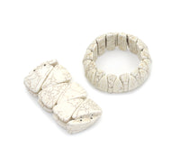 White Turquoise Adjustable Stretch Bracelet, Sku#U1467