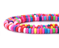 3x7mm Colorful Polymer Clay Rondelle Smooth Beads, Sku#U1470