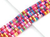 3x7mm Colorful Polymer Clay Rondelle Smooth Beads, Sku#U1470