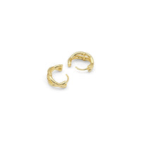 Plain Gold Cross Hoop Earrings, Sku#Y845