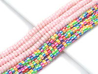 Pink Colorful Candy Rondelle Shape Clay beads, 3x7mm, sku#U1474