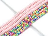 Pink Colorful Candy Rondelle Shape Clay beads, 3x7mm, sku#U1474