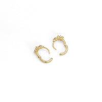 Gold Diamond Small Hoop Huggie Earrings, Sku#Y846