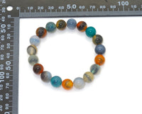 Multicolor Natural Agate Round Smooth Elastic Bracelet, 8mm/10mm, Sku#U1476