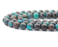 Genuine High Quality Blue Brown Chryscolla Round Smooth Beads, 8mm/10mm, Sku#U1461