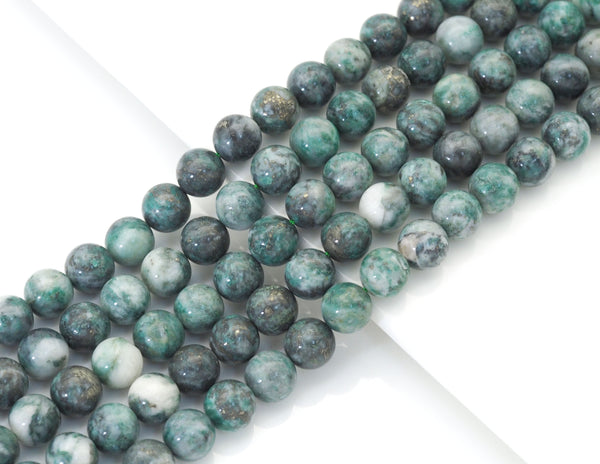 Genuine Pyrite in Jade Round Smooth Beads, 6mm/8mm/10mm/12mm, Sku#U1460