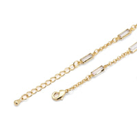 Rectangle CZ Satellite Link Adjustable Bracelet, Sku#Y851