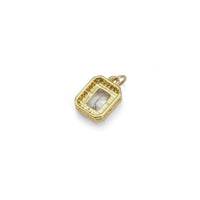 Clear Green Rectangle CZ Gold Charm, Sku#Y852