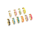 Colorful Enamel Smiley Face Stud Earrings, Sku#J377