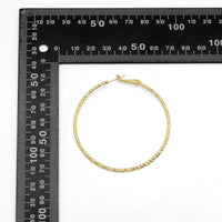 Large Gold Twisted Round Hoop Earrings, Sku#Y855